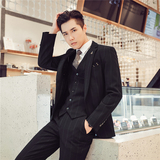 20秋冬新款韩风修身条纹男士西服三件套装TZ140-P285，男装西服，电商C308