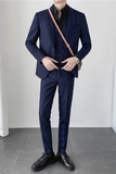 ins轻熟风秋冬韩版修身男士休闲条纹西服三件套装SJT903-P265，男装西服，电商C308