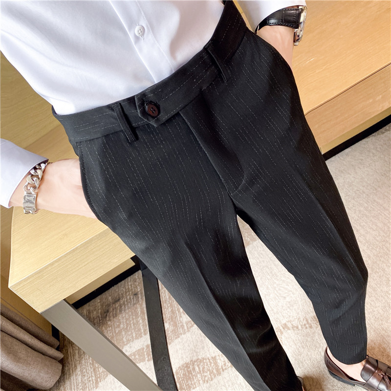 秋冬新款英伦韩版免烫修身商务西裤男士流行休闲长裤K937-P70，男装西裤，电商C308