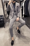 秋冬款英伦韩风修身男士二粒扣商务西服三件套SJT961-P280，男装西服，电商C308