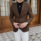 英伦韩版修身男士商务休闲二粒扣华夫格西服加厚外套X924-P155，男装西服，电商C308