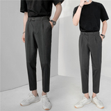 轻熟风时尚纯色休闲裤韩版纯色小脚九分西裤K20-P65，男装西裤，电商C308