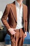 痞帅高级感纯色休闲二粒扣小西服+英伦时尚九分西裤套装TZ05-P225，男装西服，电商C308
