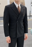 英伦修身男士双排扣格子西服新郎伴郎礼服外套X920-P155，男装西服，电商C308
