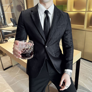 潮男痞帅个性小西装英伦韩版修身男士休闲西服外套X946-P155图片