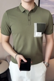 男士休闲polo衫t恤潮流修身翻领半袖polo衫黑色C60038-P58，男装T恤，电商C308