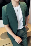 春夏休闲华夫格中袖小西服外套韩版修身英伦潮男西装X931-P130，男装西服，电商C308
