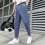 2026春夏轻熟风微宽时尚休闲裤男阔版纯色男士九分西裤K15-P65，男装西裤，电商C308