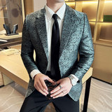 潮男痞帅个性腰果花小西装英伦韩版修身男士休闲西服X947-P155，男装西服，电商C308