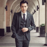 高品质秋冬韩版修身休闲男士西服三件装新郎西服套装SJT937-P265，男装西服套装，电商C308