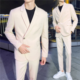 高质量男性西装轻熟风韩版修身男士休闲西服套装LJT830斜扣-P220，男装西服套装，电商C308