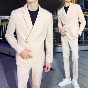 高质量男性西装轻熟风韩版修身男士休闲西服套装 LJT830斜扣-P220图片