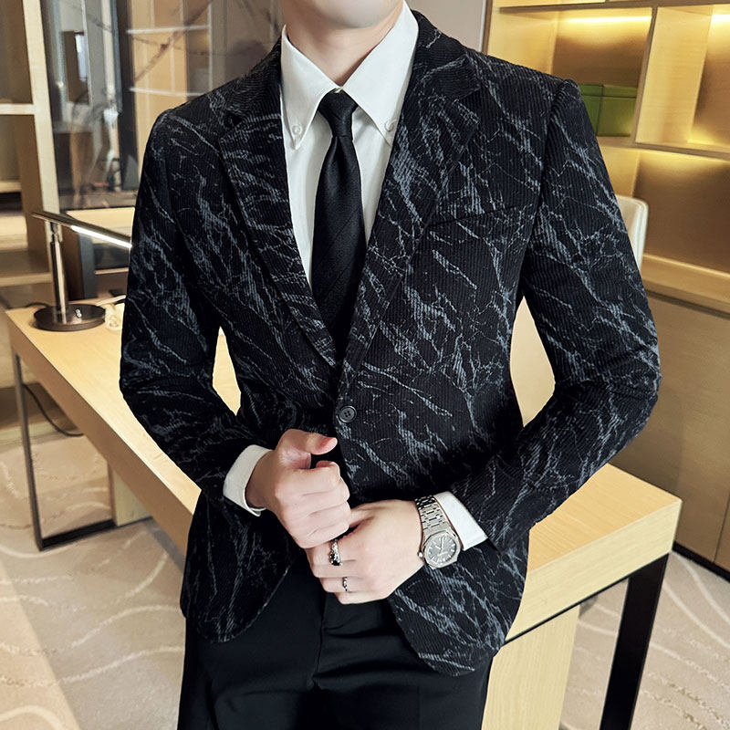 英伦韩版修身男士休闲灯芯绒西服加厚外套X945-P155，男装西服，电商C308