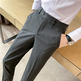 秋冬新款英伦韩版免烫修身商务西裤男士流行休闲长裤K937-P70，男装西裤，电商C308