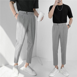 轻熟风时尚纯色休闲裤韩版纯色小脚九分西裤K20-P65，男装西裤，电商C308