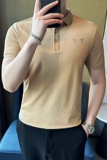 夏季男士休闲短袖刺绣polo衫潮流修身翻领半袖t恤白色C60024-P58，男装T恤，电商C308