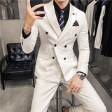 20秋冬款英伦韩版修身男士双排扣西服三件套SJT955A双排扣-P265，男装西服，电商C308