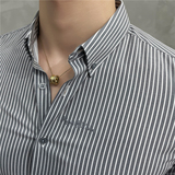 秋冬韩版修身长袖衬衫男英伦条纹刺绣男士衬衣C8876-P65，男装衬衫，电商C308