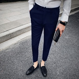 24春夏新款男修身小脚英伦休闲九分裤韩版百搭男士西裤K727-P60，男装西裤，电商C308