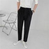 轻熟风微宽时尚休闲西裤阔版纯色直筒长裤K17-P70，男装西裤，电商C308