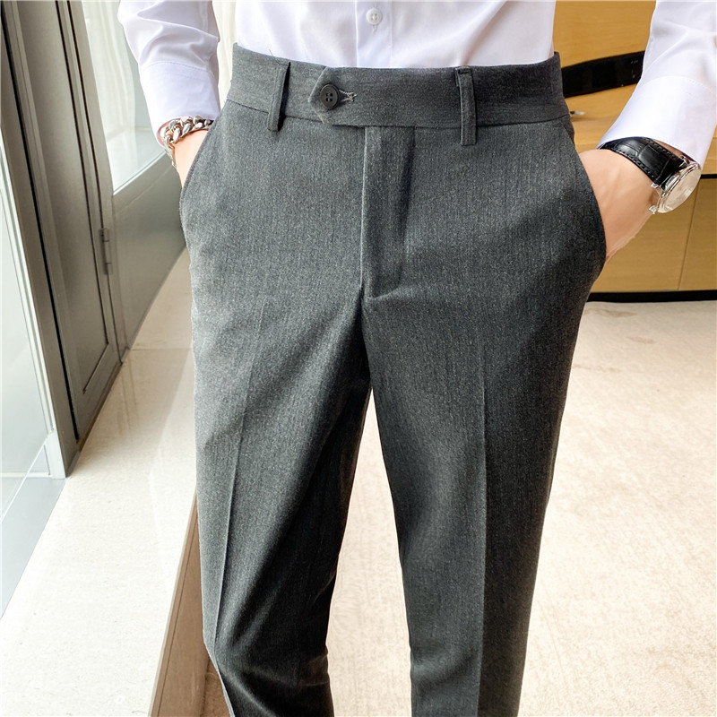 秋冬新款英伦韩版免烫修身商务西裤男士流行休闲长裤K937-P70，男装西裤，电商C308