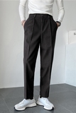 秋冬轻熟风宽松时尚呢料休闲西裤阔版纯色直筒长裤K25-P75，男装西裤，电商C308