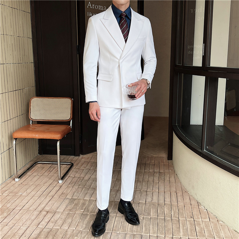 新款潮流简约气质英伦风时尚轻奢修身纯色西服套装LJT911-P220，男装西服套装，电商C308