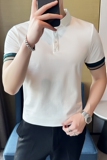 男士休闲polo衫t恤潮流修身翻领半袖polo衫咖啡色C60025-P58，男装T恤，电商C308