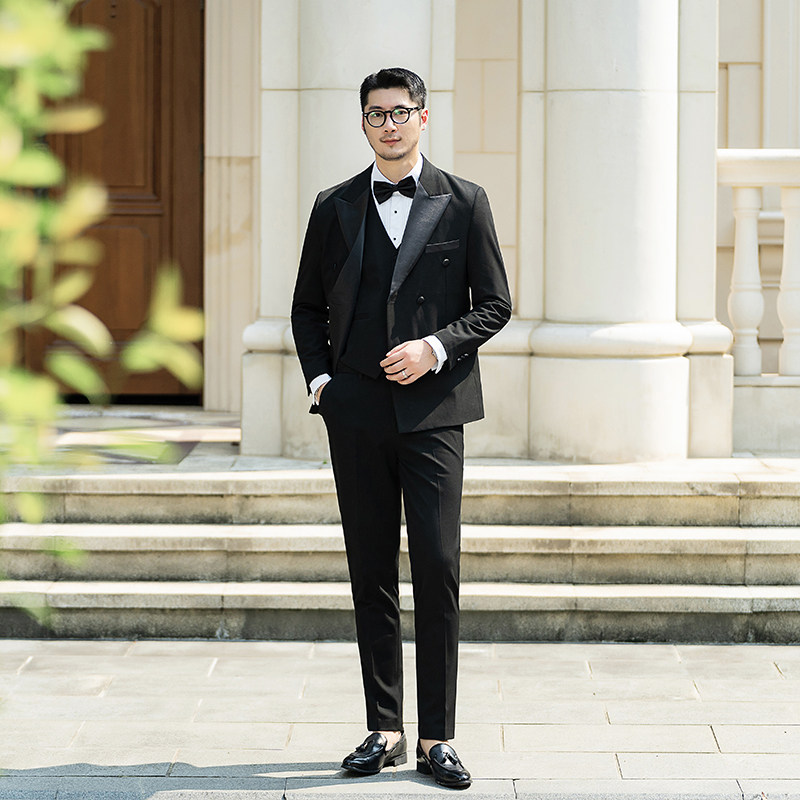 塔士多礼服新郎西服套装婚礼伴郎服男士高级感西装SJT916-P265,男装西服套装,电商C308