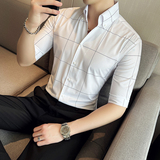 雅痞青年个性格子V领衬衫中袖帅气修身休闲立领痞帅衬衣男C04-P68,男装衬衫,电商C308, 雅痞青年个性格子V领衬衫中袖帅气修身休闲立领痞帅衬衣男C04-P68,男装衬衫,电商C308,