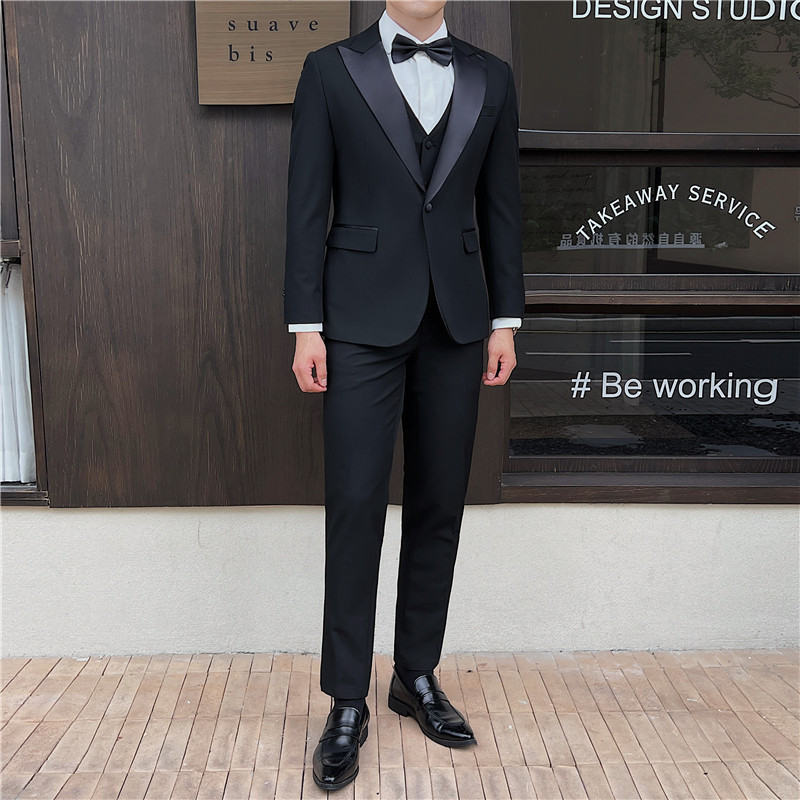 新郎西服套装婚礼伴郎服塔士多礼服男士高级感西装SJT914-P265,男装西服套装,电商C308