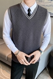 秋冬毛衣马甲套头V领针织衫背心无袖保暖坎肩上衣MY3-P45，男装背心/马甲，电商C308