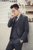20秋冬新款韩版修身男士二粒扣商务西服三件套装TZ145-P290，男装西服，电商C308
