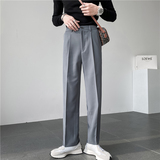 ins轻熟风宽松时尚休闲西裤阔版纯色直筒长裤K27-P75，男装西裤，电商C308