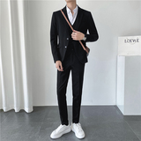 轻熟风ins秋冬韩版修身男士二粒扣纯色西服三件装套SJT961-P280，男装西服，电商C308