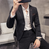 20秋冬款英伦韩风修身男士二粒扣商务西服套装LJT961-P230，男装西服套装，电商C308