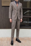 英伦修身男士二粒扣条纹西服三件套新郎伴郎套装灰色SJT918-P300，男装西服，电商C308
