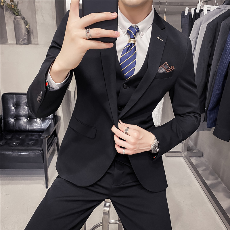 20秋冬款英伦韩风修身男士商务西服三件套装SJT830-P265,男装西服,电商C308