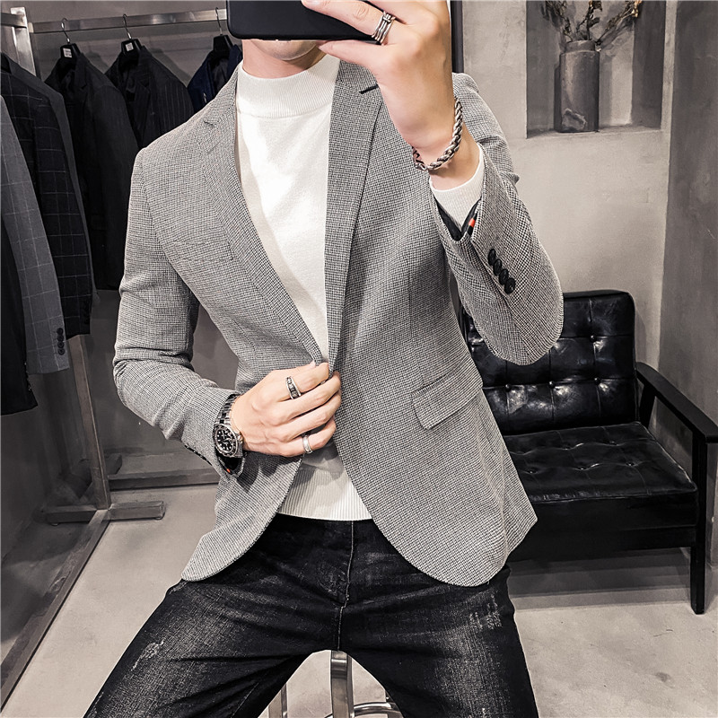 20秋冬款韩风时尚修身男士商务休闲西服外套X12-P155,男装西服,电商C308