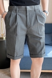 夏季薄款条纹短裤男士坠感免烫五分西裤青年冰凉休闲短裤K07-P70，男装牛仔裤，电商C308
