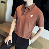 夏季男士休闲polo衫t恤潮流修身翻领半袖polo衫白色C10010-P58，男装T恤，电商C308