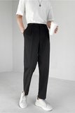 21春夏款轻熟风微宽时尚休闲西裤阔版纯色直筒长裤K17-P70，男装西裤，电商C308