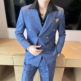 痞帅高级感休闲双排扣小西服男外套韩版修身英伦单西装X02-P155，男装西服套装，电商C308