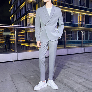 高质量男性西装 轻熟风韩版修身男士西服套装 LJT830斜扣-P220，男装西服套装，电商C308