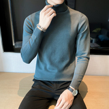 秋冬韩版高领修身打底衫翻领套头纯色针织衫毛衣潮男MY2-P45，男装T恤，电商C308