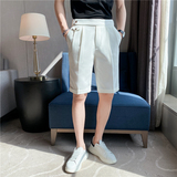 夏款薄款纯色短裤男士坠感免烫五分西裤青年冰凉休闲短裤K09-P65，男装牛仔裤，电商C308