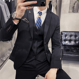秋冬款英伦韩风修身男士二粒扣商务西服三件套SJT961-P280，男装西服，电商C308