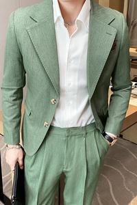 高级感休闲二粒扣小西服男外套 韩版修身英伦痞帅单西装X05-P155图片
