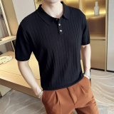 男士休闲polo衫t恤潮流修身翻领半袖polo衫绿色C72006-P58，男装T恤，电商C308