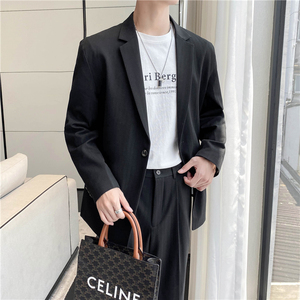 高质量男性西装 轻熟风ins英伦宽松条纹休闲西服外套X23-P150图片